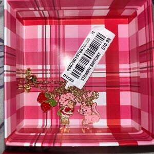 Strawberry Shortcake Charm Bracelet | Pink & Gold Cute Kawai